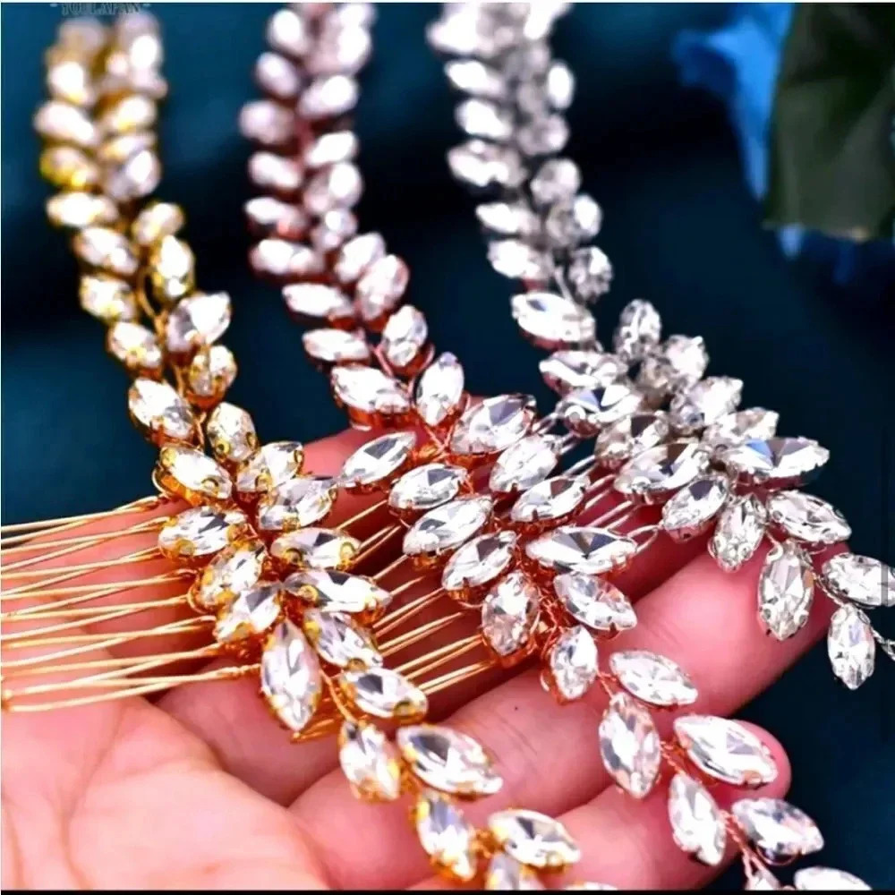 Luxury Bridal Crystal Hair Piece Comb - Picture 6 of 9